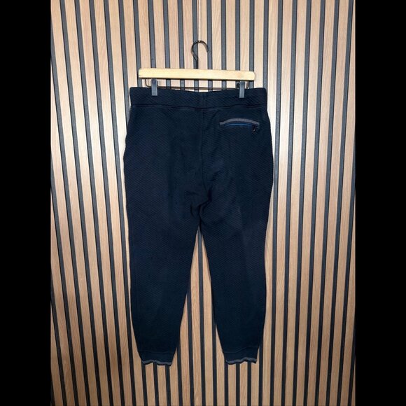 Ted Baker Joggers 32R Mens Blue Navy Quilted Back Pocket Zip - Picture 2 of 10